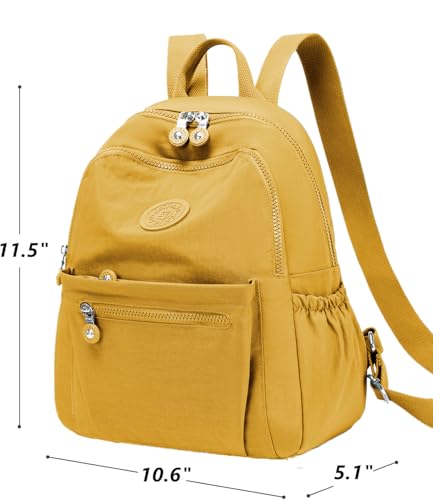 Backpack Purse for Women Ladies Nylon Bag Casual Daypack Travel Shopping Pack (A Style Yellow) - color: A Style Yellow