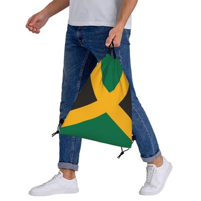 Jamaican Flag Drawstring Bag Sport Gym Backpack Beach Travel Sack Draw String Yoga Bag For Men Women - color: Jamaican Flag