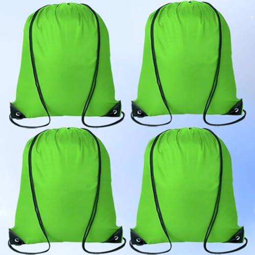 Drawstring Backpack 4PCS Bulk String Backpack Drawstring Bags Sport Gym Cinch Bag Nylon String Bag for Women Men (Green 4PCS) - color: Green 4pcs
