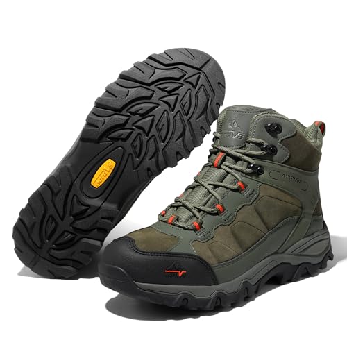 NORTIV 8 Men's Waterproof Lightweight Hiking Boots - color: Army Green, size: 9.5