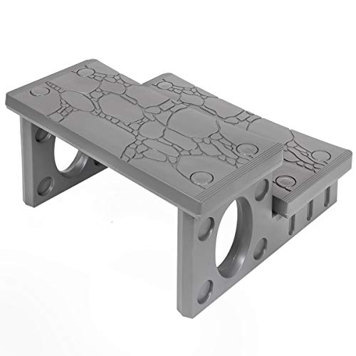 XtremepowerUS 2 Step Multi Purpose Spa Hot Tub Pool RV Campers Deck Steps Lightweight Sided Step (Gray) - color: Gray