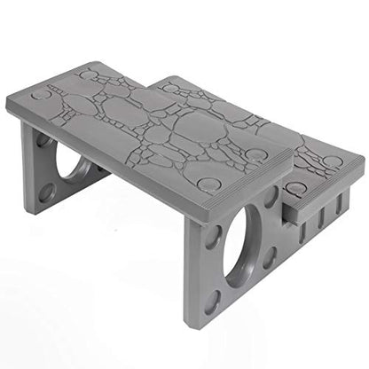XtremepowerUS 2 Step Multi Purpose Spa Hot Tub Pool RV Campers Deck Steps Lightweight Sided Step (Gray) - color: Gray