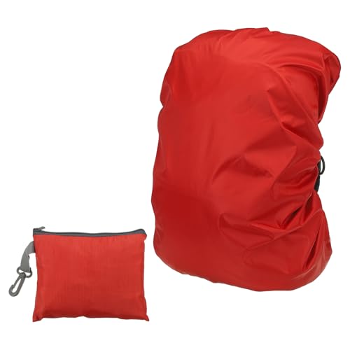 PATIKIL Waterproof Backpack Rain Cover, Oxford Cloth Backpack Cover Anti-Slip Cross Buckle Straps & Drawstring Bag for Hiking - color: Red, size: Small