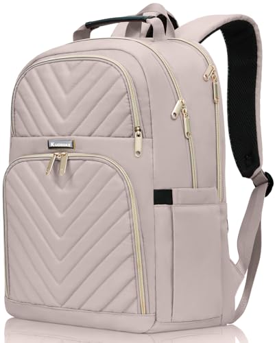 Backpack for Women, School Backpacks for Teen Girls, Stylish Cute Laptop Backpack, Teacher Student College Bookbags, Light Dusty Pink - color: Light Dusty Pink, size: 15.6 Inch