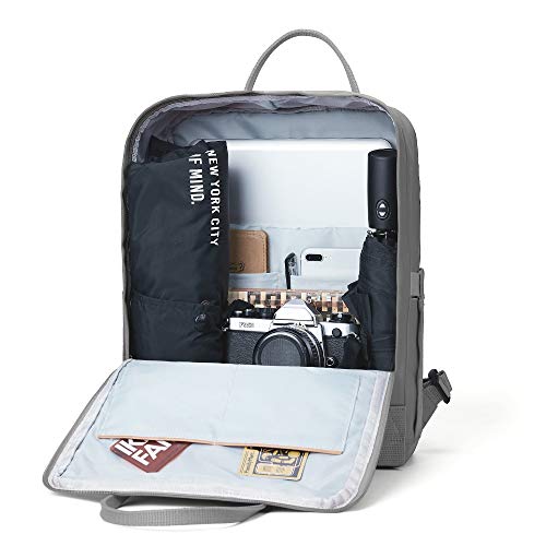 KALIDI Casual Laptop Backpack 15 Inches Classic Camping Rucksack Travel Outdoor Square Daypack College Hiking Gym Bag, Grey - color: Grey