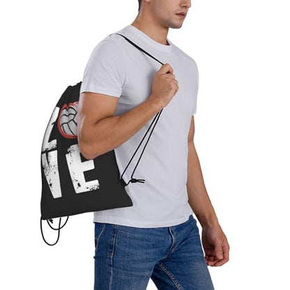 Love Volleyball Unisex Drawstring Backpack Bag Sport Gym Travel Swim Sackpack - color: Love Volleyball8