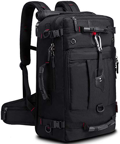 KAKA Travel Backpack, Carry On Backpack Durable Convertible Duffle Bag Fit for 15.6 Inch Laptop for Men and Women(Medium 35L) - color: Black, size: 20.5inch
