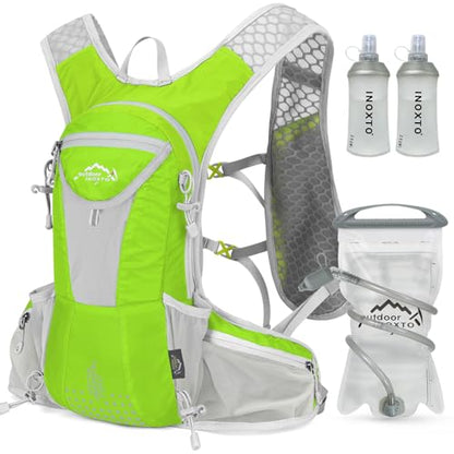 IX INOXTO Hydration Pack Backpack, Lightweight Water Backpack with 2L Hydration Bladder Daypack for Men Women,Running Hydration Vest for Trail Running Hiking Cycling Race Climbing - color: Fruit green