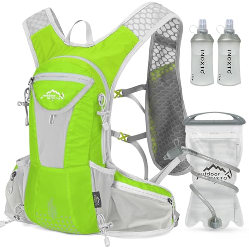 IX INOXTO Hydration Pack Backpack, Lightweight Water Backpack with 2L Hydration Bladder Daypack for Men Women,Running Hydration Vest for Trail Running Hiking Cycling Race Climbing - color: Fruit green
