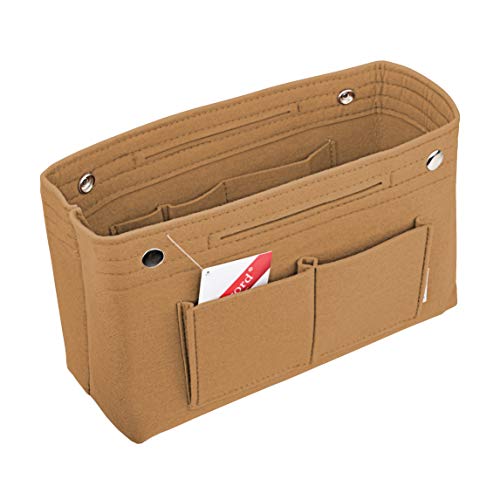 Vercord Felt Purse Tote Organizer Insert Divider Inside Handbag for Women Medium Brown - color: B-medium-brown