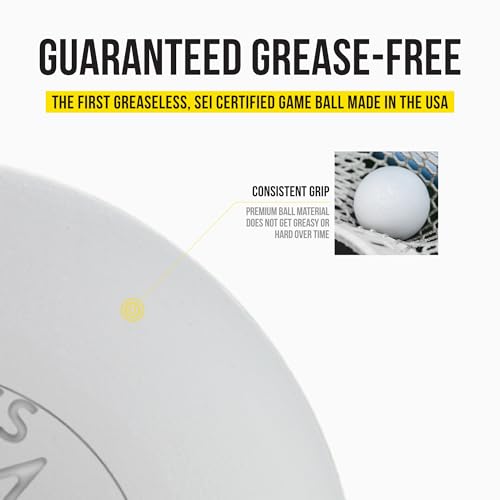 PEARL X Greaseless Lacrosse Balls by Guardian Innovations - Official Ball of NCAA Championships - Meets NOCSAE Standards and SEI/NCAA Certified - color: White, size: 3 Pack