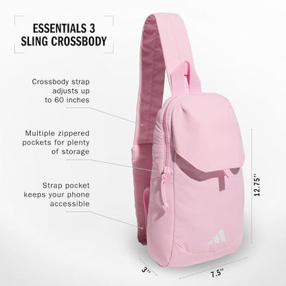 adidas Essentials 3 Crossbody – Sling Bag with Phone Pocket - color: True Pink