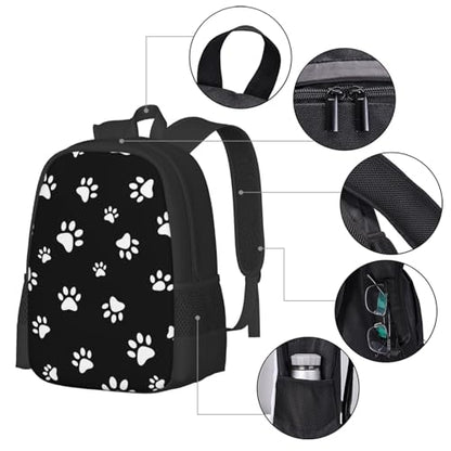 Breathable Outdoor Daypack Animal Puppy Dog Paw Print, Durable Anti Theft Travel Backpack Adjustable Strap Shoulder Bag for Hiking Camping City Walking - color: Design (1027)