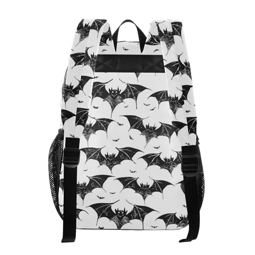 Halloween Black Bats Clear Backpack PVC Transparent Backpack Lightweight Book Bags Capacity Clear Bag for Boys Girls - color: White