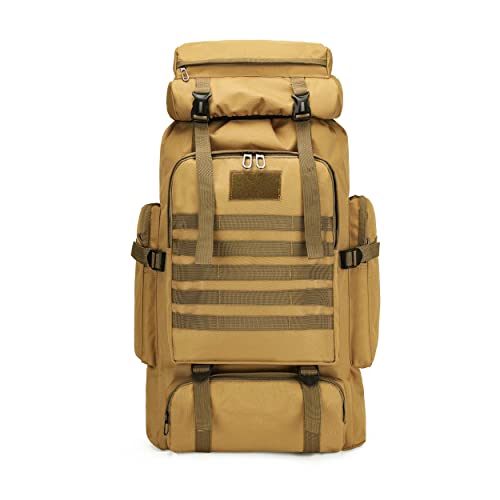 YFREAL 80L Hiking Camping Backpack,Hunting Backpack for Outdoor,Backpack Waterproof,Tactical Backpack for Men Women - color: City Camouflage