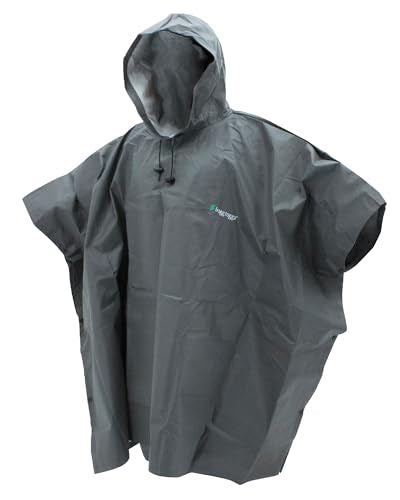 FROGG TOGGS Ultra-lite2 Waterproof, Breathable Rain Poncho, Adult and Youth Sizes - color: Carbon Black, style: Adult