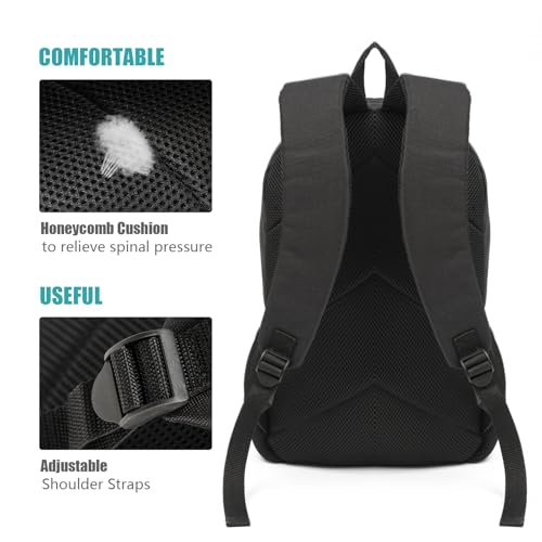 Giwawa Cyan Wolf Backpack 3-Piece Set, Cool Wilderness Animal Pattern Bookbag Lunch Bag Stationery Holder Case for School College Students Daily Essentials Camping Trips Outdoor Travel - color: Cyan Wolf