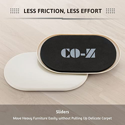 CO-Z Large Furniture Sliders - 4 Pack, 6" x 9 1/2" Oval Reusable Furniture Sliders for Carpet, Heavy-Duty Furniture Gliders Movers for Hardwood Floors, Plastic Moving Pads for Heavy Furniture - size: 9 1/2" Oval-4 Pack