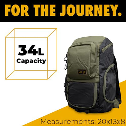 Gold BJJ Jiu Jitsu Backpack - Heavy Duty Gym Bag with Waterproof Gi Pocket - color: Olive
