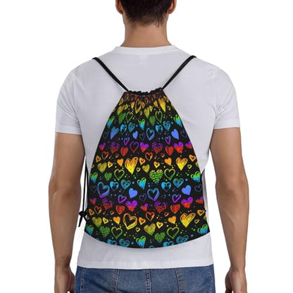 Rainbow Pride LGBT Drawstring Backpack Bag Sport Gym Dance Beach Travel Sackpack for Women Men - color: Lgbt_ddd00645
