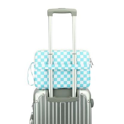 canvaslife 13.3-inch Notebook Computer, Shockproof, Waterproof and Protective Travel Notebook Computer case, Suitable for 13-13.3-inch Notebook Computer Cases (Ice Blue Checker) - color: Ice Blue Checker, size: 13 inch/13.3 inch