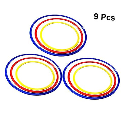 Soccer Agility Rings Set 9pcs Training Equipment for Football Basketball Abs Material