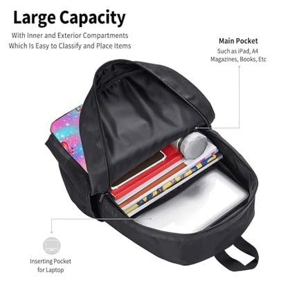 Breathable Outdoor Daypack Cute Flamingo Starry Sky Pink, Durable Anti Theft Travel Backpack Adjustable Strap Shoulder Bag for Hiking Camping City Walking - color: Design (907)