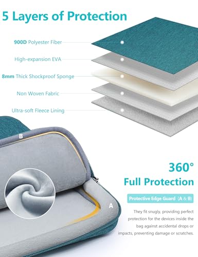 HYZUO 13 Inch Laptop Sleeve Bag Set for MacBook Air 13 M5/M4/M3/M2/M1 A3449 2026-2018, 13" MacBook Neo 2026 A3404, MacBook Pro 13 M2/M1 2026-2016, iPad Pro/Air 13, XPS 13, Surface Pro, Dark Green - color: Dark Green, size: 13 Inch