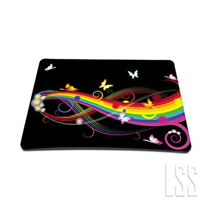 LSS 15-15.6" Laptop Sleeve Bag with Matching Laptop Skin Sticker & Mouse Pad Combo | Carrying Case for 14" 15" 15.6" - Rainbaow Butterfly - color: Rainbow Butterfly, size: 15 inch