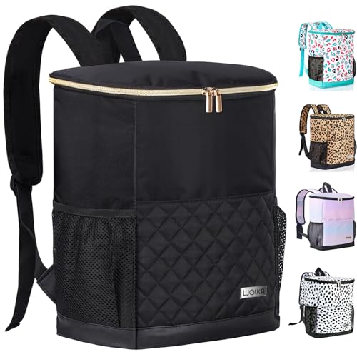 Wolka Cooler Backpack 30 Cans,Portable Backpack Coolers Insulated Leak Proof,Waterproof Soft Sided Cooler Bag for Travel,Beach,Camping,Picnic,Lunch Backpack for Women (Black Shark) - color: Black Shark