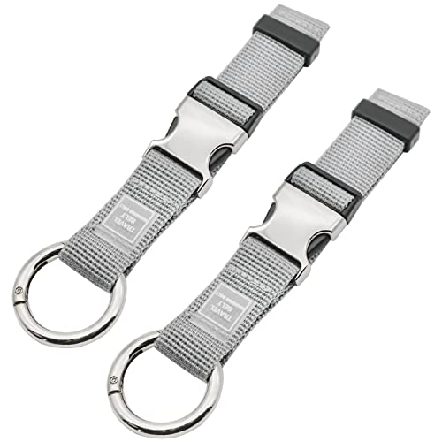 Add-A-Bag Luggage Strap Jacket Gripper, Luggage Straps Baggage Suitcase Belts Travel Accessories - Make Your Hands Free, Easy to Carry Your Extra Bags, (2X Grey) - color: 2x Grey