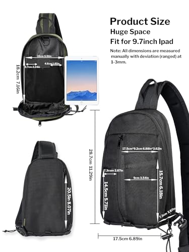 VIPERADE UGS1 Casual Daypack Shoulder Sling Bag Small Outdoor Chest Pack for Men Traveling, Hiking, Camping (Green) - color: Green