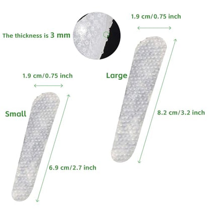 Non-Slip Grip Strip Pad - 12 Pack Clear Anti-Slip Patches for Purse Strap, Backpack Strap Keeper, Shoulder Straps for Bags - Fits Leather & Nylon (6 small, 6 big)
