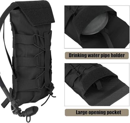 PETAC GEAR 1.5L / 3L Tactical Hydration Pack，Molle Carrier Pouch for 50 oz /100 oz Hydration Bladder Daypack Water Backpack. - color: BK, size: 3L bag only