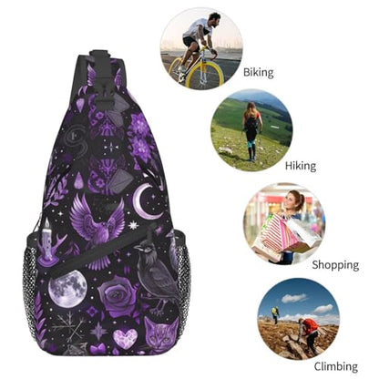 Gothic Witchcraft Outdoor Crossbody Shoulder Bag For Unisex Young Adult Hiking Bicycling - color: 11