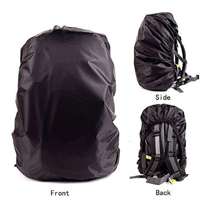 Waterproof Backpack Rain Nylon Cover, Durable Elastic Adjustable Water Resist Cover for Camping,Hiking,Climbing,30-40L - color: Black