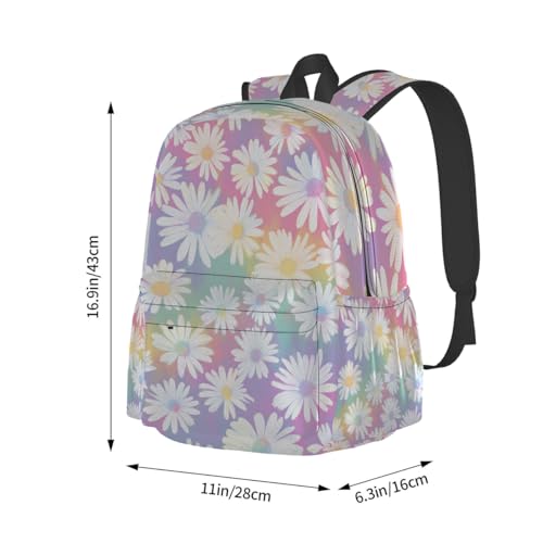 cfpolar 17 Inch Backpack Cute Daisy Flower Laptop Bag Shoulder Bag School Bookbag Casual Daypack For Boys Girls,A-10 - color: D-10