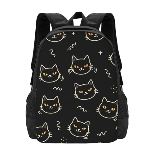 Compact Commute Backpack Black Cats Gothic, Multipurpose Large Volume Anti Theft Daypack Carry On Bag for Office Work Urban Daily Use - color: Design (550)
