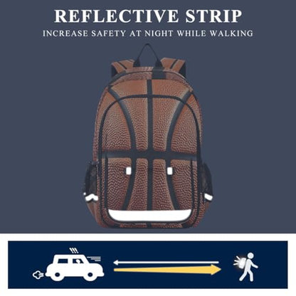 ALAZA Basketball Ball Stylish Backpack College Middle High School Bag Laptop Bag Casual Dayback Travel Business 17 inch