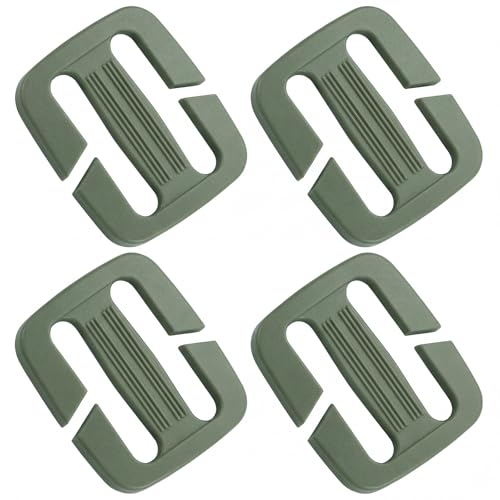4 Pcs Backpack Strap Clips 1 Inch Detachable Webbing Buckle Nylon Shoulder Strap Holder Backpack Bag - color: Military Green