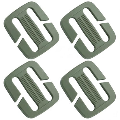4 Pcs Backpack Strap Clips 1 Inch Detachable Webbing Buckle Nylon Shoulder Strap Holder Backpack Bag - color: Military Green