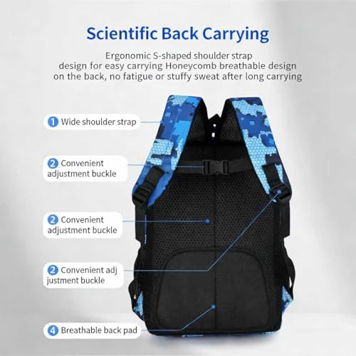 Blue Boy's schoolbag Teenage Middle School Students Bookbag Big Student Laptop Backpack For College Women Middle High School Teen Girls Bookbag Travel Daypack - color: Blue