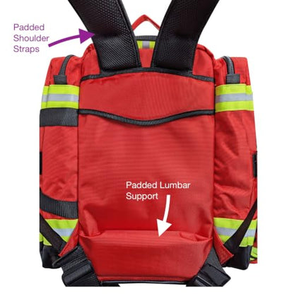 Kemp USA Premium Ultimate EMS Backpack Red Emergency Medical Trauma Bag - color: Premium Red