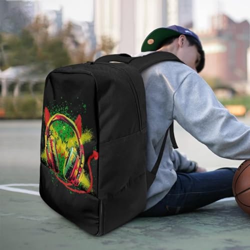 Basketball Backpack With Separate Ball Compartment And Shoes Fit Basketball Volleyball Football - color: Headphones