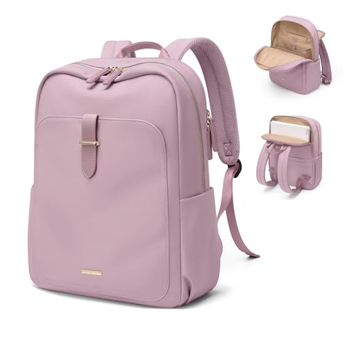 Laptop Backpack for Women,Casual Work Business Backpacks Purse Carry on Travel Backpack,14 Inch,Pinkish purple - color: Upgrade-pinkish Purple, size: 14 Inch