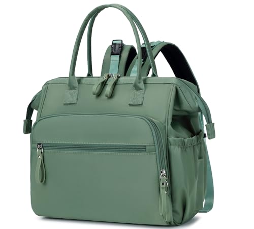 LORADI Large Diaper Bag Tote, Hospital Bag, Baby Shower Essential | 14 Pockets, Convertible, Stroller Clips, 3 Insulated Pockets, Water-resistant, Easy to Clean - color: Green, size: Large-20L