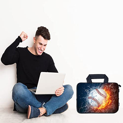 AMARY14 15 15.4 15.6 inch Laptop Handle Bag Computer Protect Case Pouch Holder Notebook Sleeve Neoprene Cover (baseball) - color: Baseball