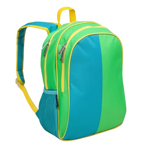Wildkin 15 Inch Backpack for Boys/Girls, Monster Green | Ages 5-10, padded straps, side water bottle pocket, coordinates with matching Wildkin lunch box and water bottle. - color: Monster Green