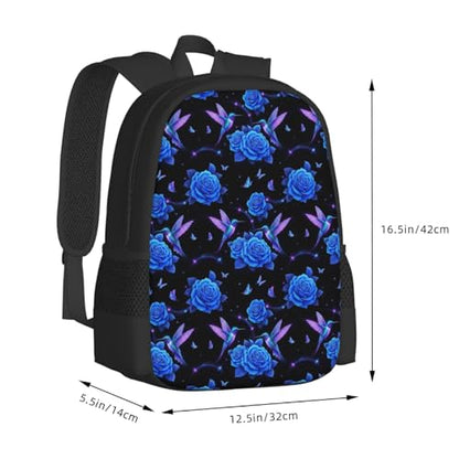 Sturdy Polyester Shoulder Pack Hummingbird Purple Rose, Anti Theft Spacious Camping Rucksack Casual Daily Bag for Men Women Fitness Outdoor Activity - color: Design (219)