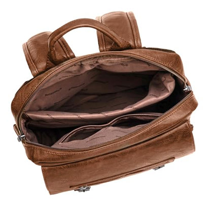 Montana West Laptop Backpack 15.6 Inch Work Backpack Purse for Women Travel Casual Daypack Bookbags with USB Port - color: 15.6-in Brown